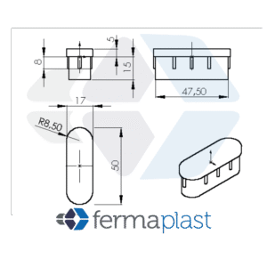PRODUTO - 10003 - 2208 Ponteira Plástica 17x50 Mm Interna Oblonga