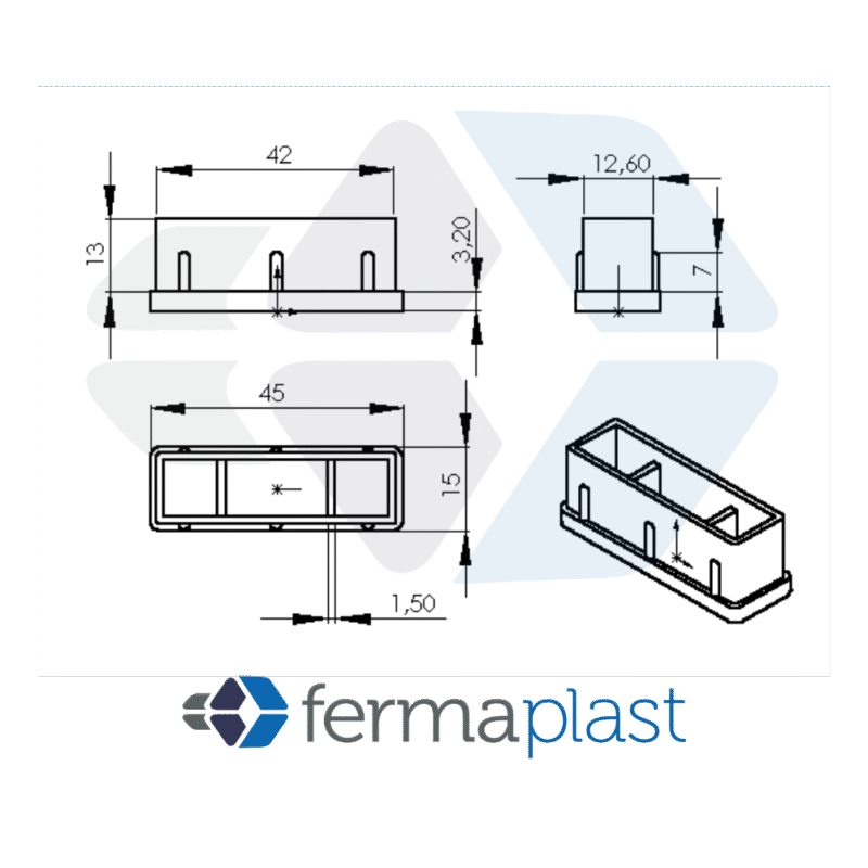 PRODUTO - 10011- 2195 Ponteira Plástica 15x45 Mm Interna Reta