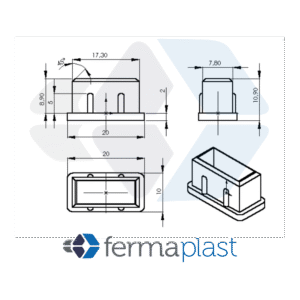Ponteira Plástica 20x10 Mm Interna Reta