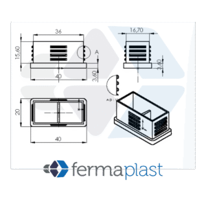 PRODUTO - 10027 - 2271 Ponteira Plástica 20x40 Mm Garra Lateral