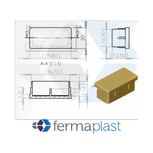 Ponteira Plástica 20x40 Mm  Interna Reta
