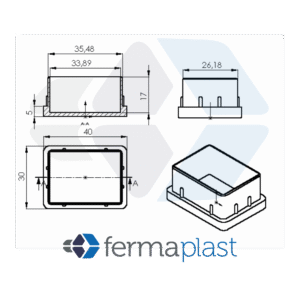 Ponteira Plástica 30x40 Mm Interna Reta