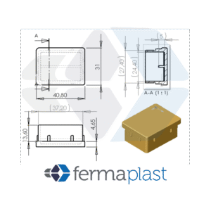 Ponteira Plástica 30x40 Mm Interna Reta