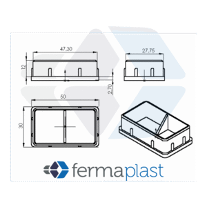 Ponteira Plástica 30x50 Mm Interna Reta