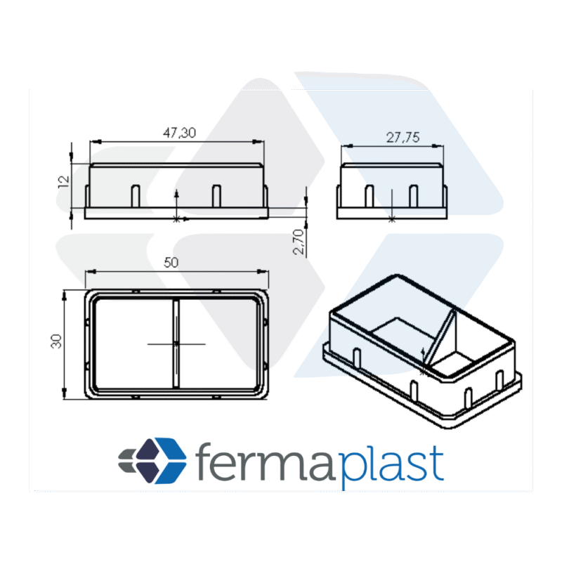 Ponteira Plástica 30x50 Mm Interna Reta