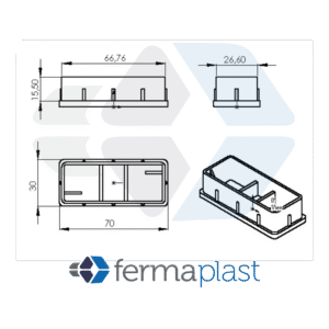PRODUTO - 10055 - 2370 Ponteira Plástica 30x70 Mm Interna Reta