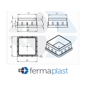 Ponteira Plástica 40x40 Mm Interna Reta