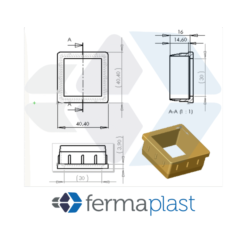 Ponteira Plástica 40x40 Mm Interna Reta