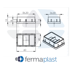 Ponteira Plástica 40x60 Mm  Interna Reta
