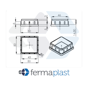 Ponteira Plástica 50x50 Mm Interna Reta