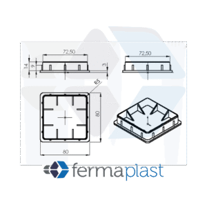 PRODUTO - 10073 - 2484 Ponteira Plástica 80x80x3 Mm Interna Reta