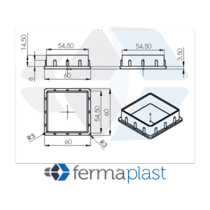PRODUTO - 10080 - 2459 Ponteira Plástica 60x60 Mm Interna Reta