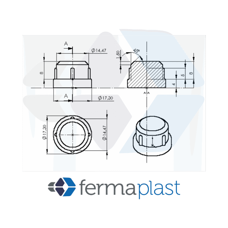 Ponteira Plástica 5/8" Interna Maciça