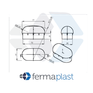Ponteira Plástica 40x77 Mm Abaulada Oblonga