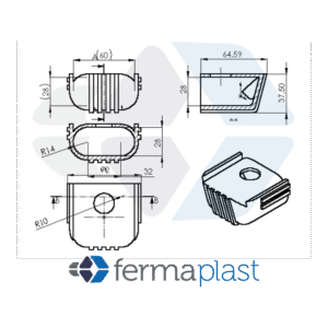 PRODUTO - 10089 - 2457 Ponteira Plástica 58x29 Mm Pata De Leao