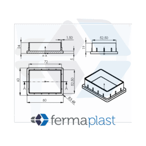 Ponteira Plástica 80x60x3 Mm Interna Reta