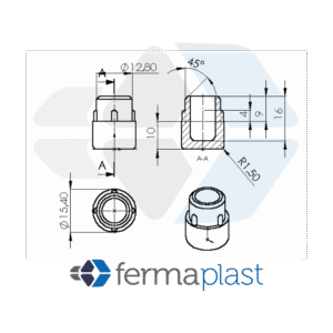 PRODUTO - 10091 - 2428 Ponteira Plástica 5/8" Interna Pe De Banqueta