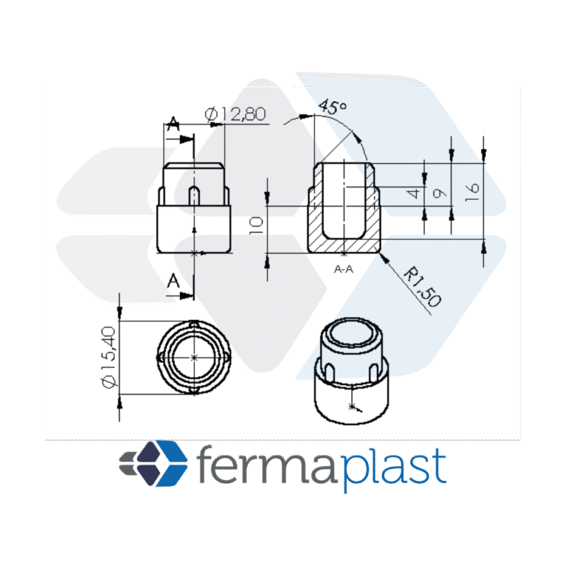 PRODUTO - 10091 - 2428 Ponteira Plástica 5/8" Interna Pe De Banqueta