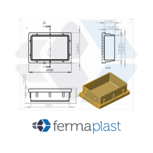 PRODUTO - 10092 ponteira 50x70x3 interna reta Ponteira Plástica 50x70x3 Mm Interna Reta