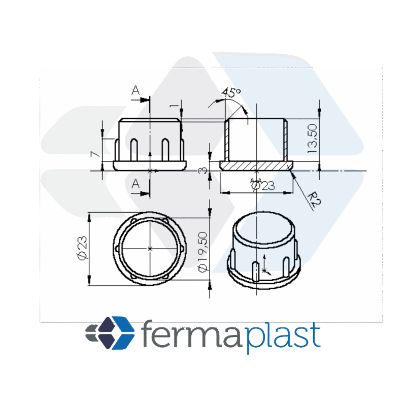 Ponteira Plástica 3/4" Interna Reta