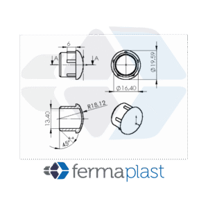 Ponteira Plástica 3/4" Interna Abaulada