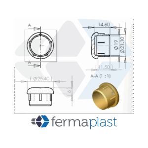 Ponteira Plástica 1" Interna Abaulada