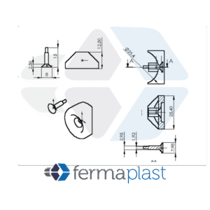 PRODUTO - 10128 Ponteira Plástica 1" Calha C/pino Expansivo