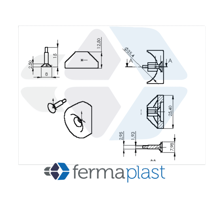 PRODUTO - 10128 Ponteira Plástica 1" Calha C/pino Expansivo