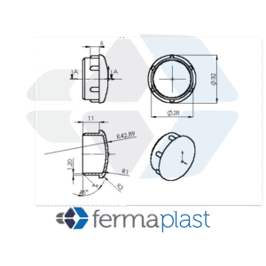 PRODUTO - 10134 Ponteira Plástica 1.1/4" Interna Abaulada