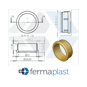 PRODUTO - 10146v ponteira interna reta vazada Ponteira Plástica 1.1/2" Interna Reta