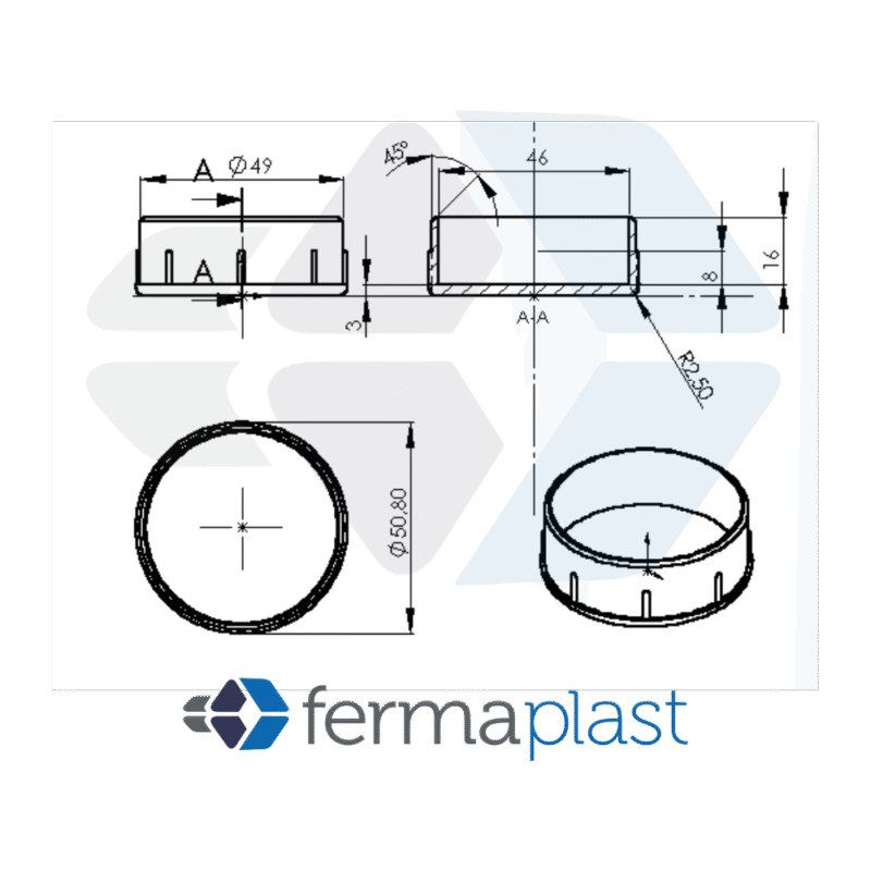 Ponteira Plástica 2" Interna Reta