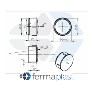 Ponteira Plástica 2" Interna Abaulada