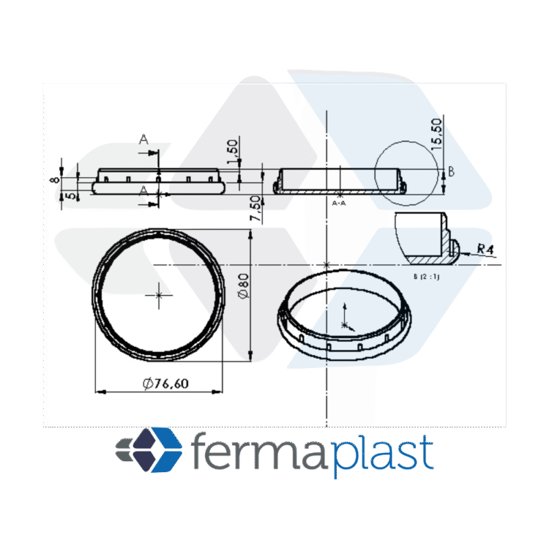 PRODUTO - 10167 Ponteira Plástica 3" Interna Reta Com Aba
