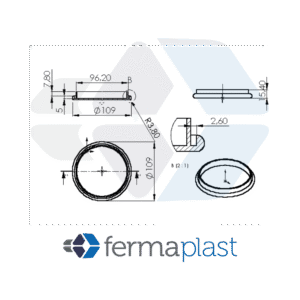 Ponteira Plástica 4" Interna Reta C/ Aba