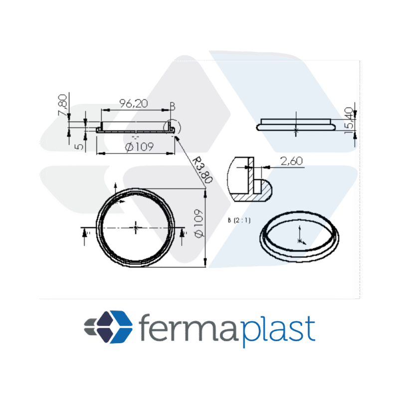 Ponteira Plástica 4" Interna Reta C/ Aba