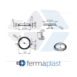 Ponteira Plástica 4" Interna Reta C/ Aba