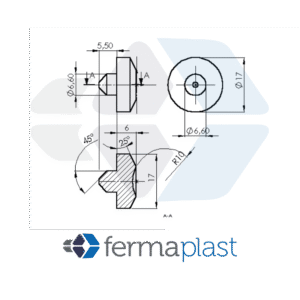 PRODUTO - 20041 Pe P/ Cadeira Empilhavel 17x6 Mm Pvc Duro
