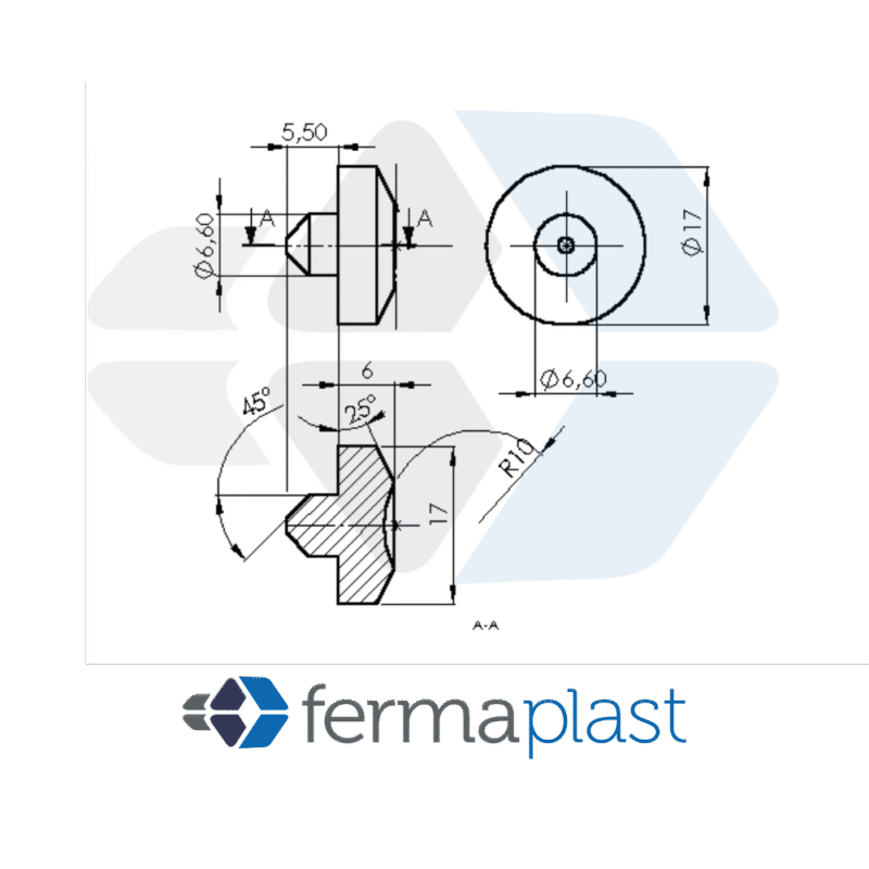 PRODUTO - 20041 Pe P/ Cadeira Empilhavel 17x6 Mm Pvc Duro