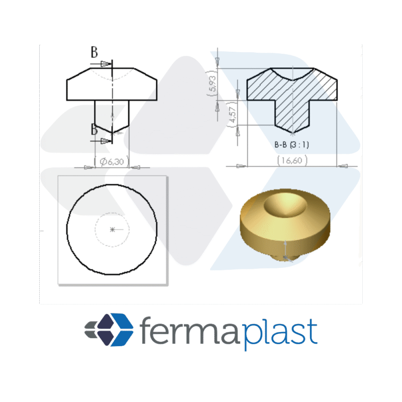 PRODUTO - 20041 pezinho de pressao Pe P/ Cadeira Empilhavel 17x6 Mm Pvc Duro