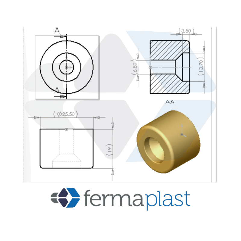 PRODUTO - 20047 sapata 25,4mm cadeira giratória Sapata 1" Cadeira Giratoria