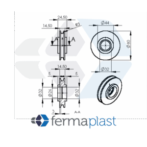 Roldana 80 Mm Rolamento