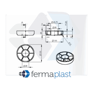 PRODUTO - 20052 Para-choque Cama Hospitalar. 100 Mm Furo 1.1/2"