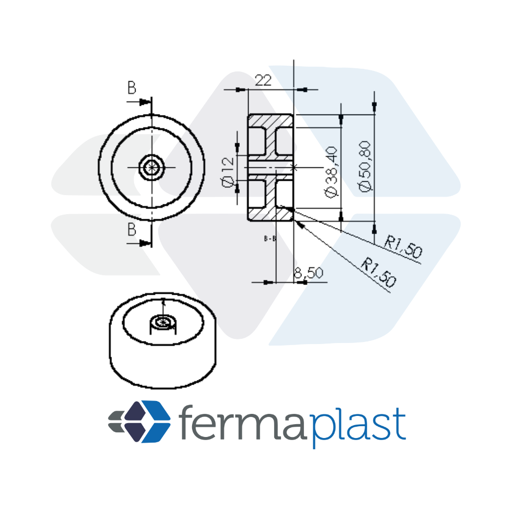 Roda 2" Nylon - Imagem 2