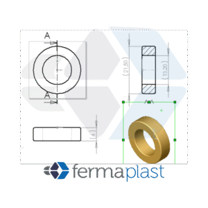 PRODUTO - 20369 arruela separadora 22 x 6 x furo13mm e 22 x 6 x furo 6,2mm Arruela 22x