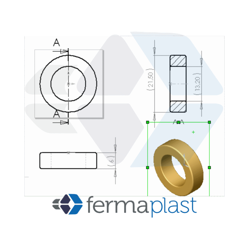 PRODUTO - 20369 arruela separadora 22 x 6 x furo13mm e 22 x 6 x furo 6,2mm Arruela 22x