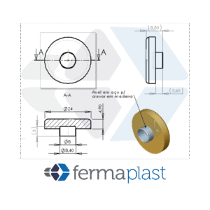 Sapata Ilhos 24 Mm Pvc Transparente