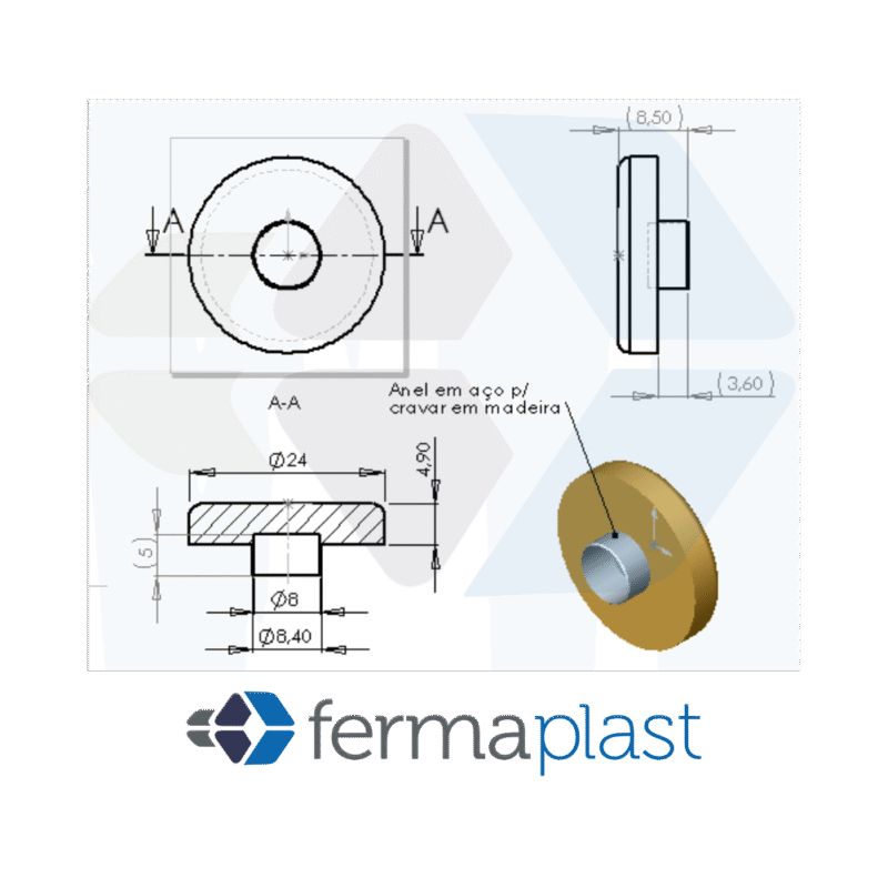 Sapata Ilhos 24 Mm Pvc Transparente