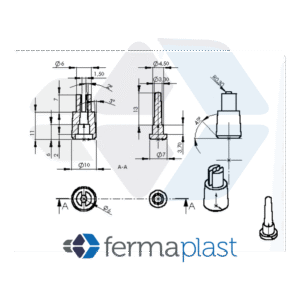 Pino Arara 6x11x10 Mm