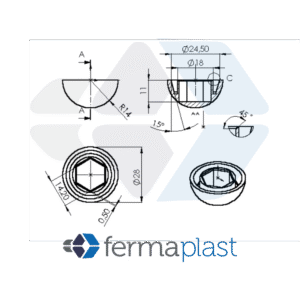 PRODUTO - 25005 Tampa Cabeça Parafuso M12 E 1/2" Chave 3/4"