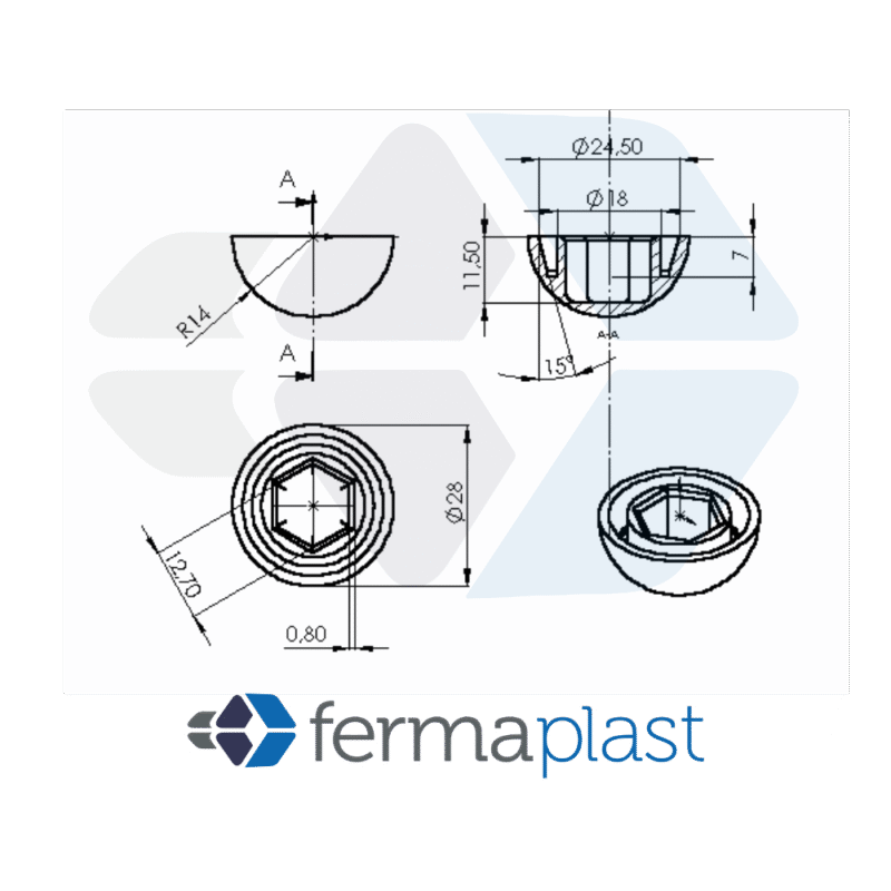 Tampa Cabeça Parafuso 5/16" Chave 1/2"
